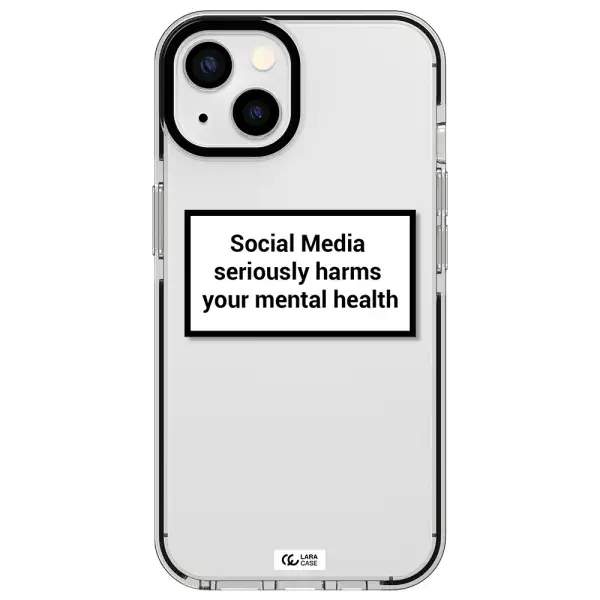 Social Media Harms Apple iPhone 13 impact black border Case