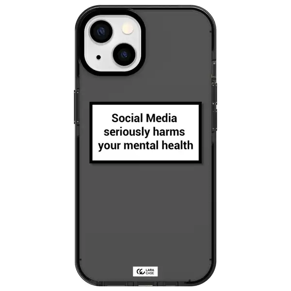 Social Media Harms Apple iPhone 13 impact Smoke Black Case