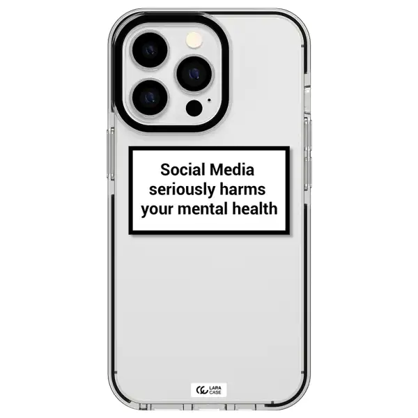 Social Media Harms Apple iPhone 13 Pro impact black border Case
