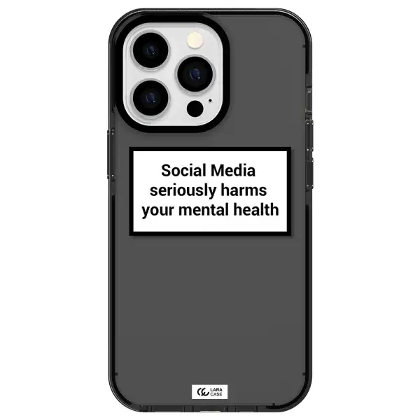 Social Media Harms Apple iPhone 13 Pro impact Smoke Black Case