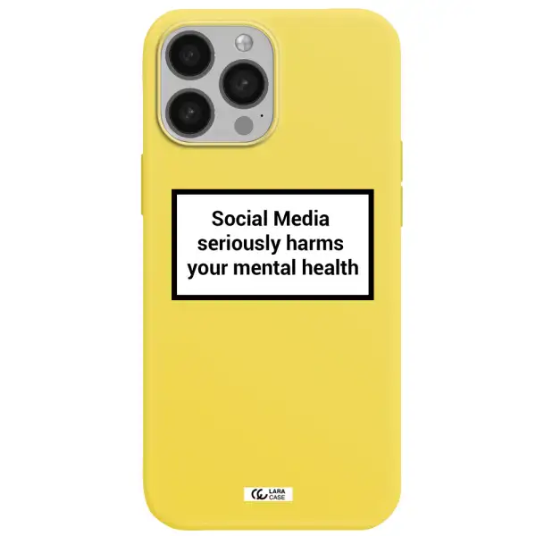 Social Media Harms Apple iPhone 13 Pro Max Silicone canary yellow Case