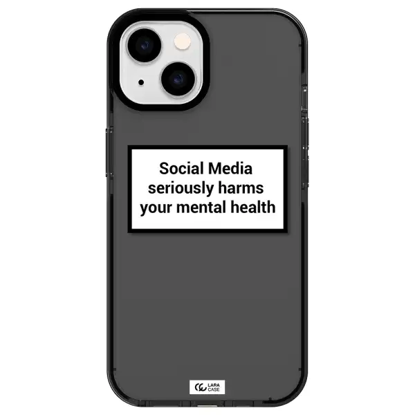 Social Media Harms Apple iPhone 14 impact Smoke Black Case