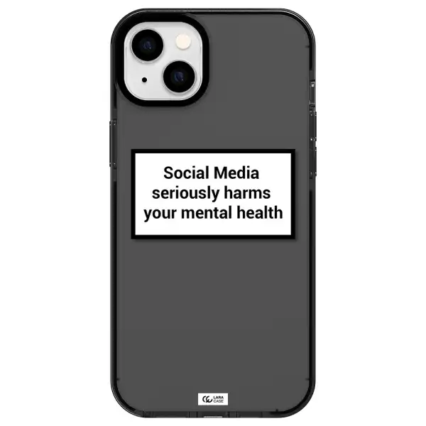 Social Media Harms Apple iPhone 14 plus impact Smoke Black Case