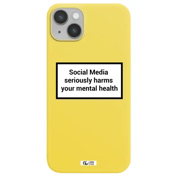 Social Media Harms Apple iPhone 14 plus Silicone canary yellow Case