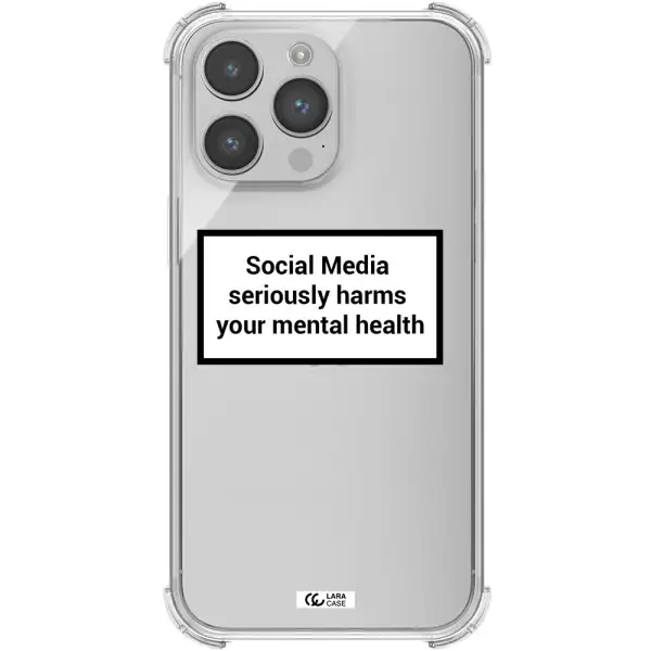 Social Media Harms Apple iPhone 14 pro Clear PC Case
