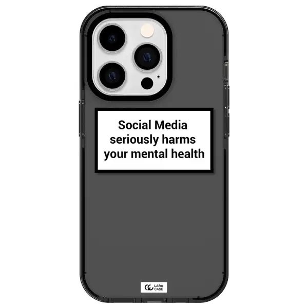 Social Media Harms Apple iPhone 14 pro impact Smoke Black Case