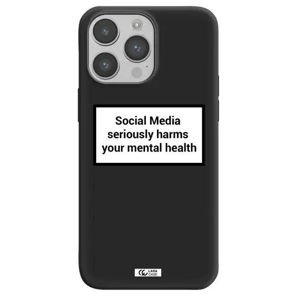 Social Media Harms Apple iPhone 14 pro max Silicone black Case