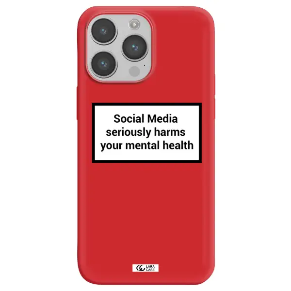 Social Media Harms Apple iPhone 14 pro Silicone Imperial Red Case