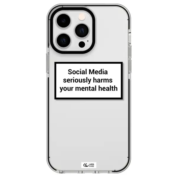 Social Media Harms Apple iPhone 15 Pro impact black border Case