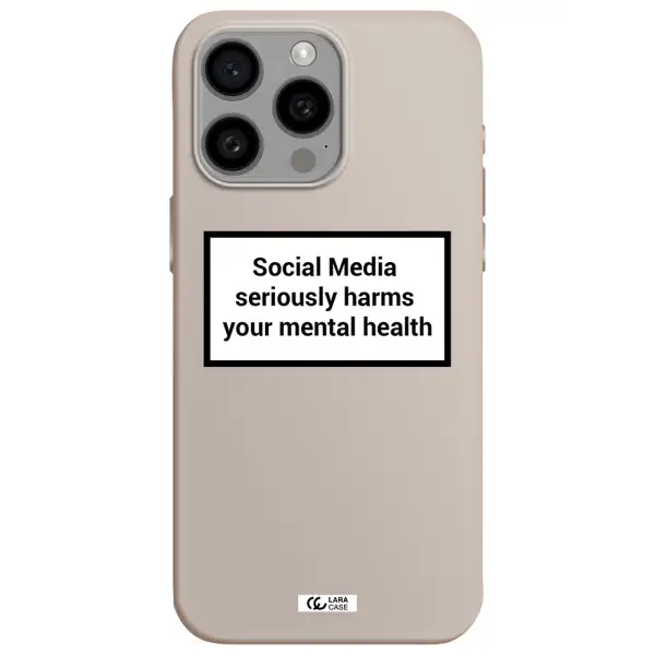 Social Media Harms Apple Iphone 15 Pro max Silicone Stone Case