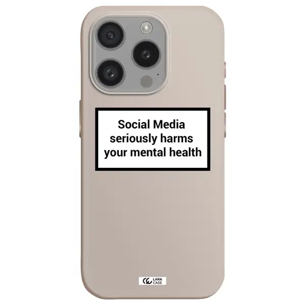 Social Media Harms Apple Iphone 15 Pro Silicone Stone Case