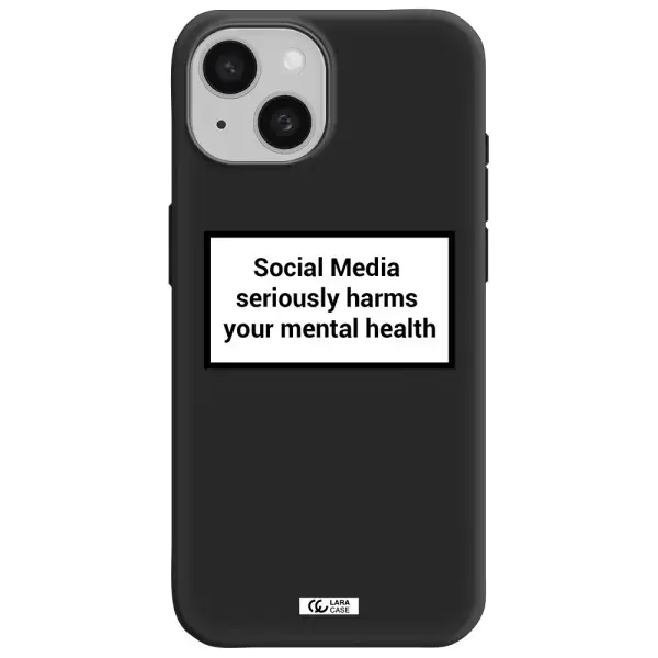 Social Media Harms Apple iPhone 15 Silicone black Case