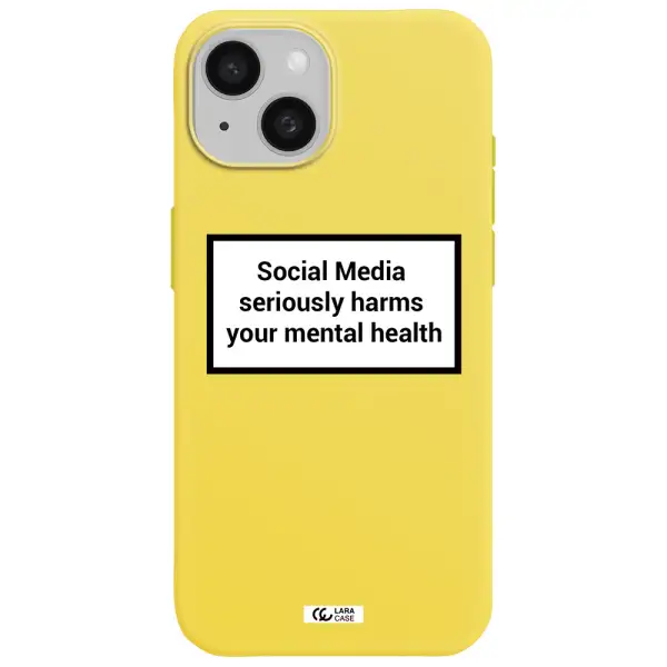 Social Media Harms Apple iPhone 15 Silicone canary yellow Case
