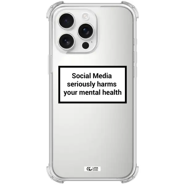 Social Media Harms Apple Iphone 16 Pro Max Clear Pc Case