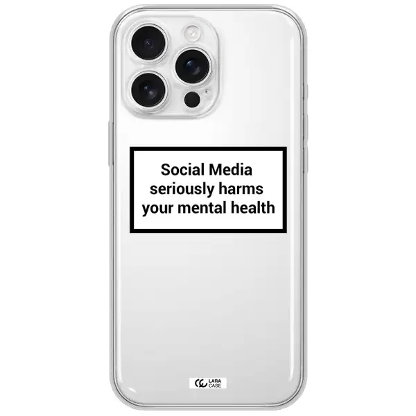 Social Media Harms Apple Iphone 16 Pro Max Clear Tpu Case