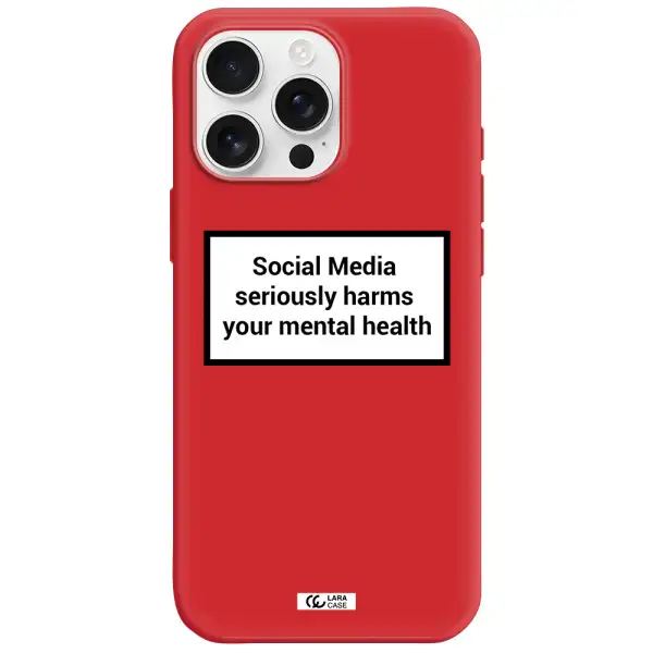 Social Media Harms Apple Iphone 16 Pro Max Silicone Stone Case
