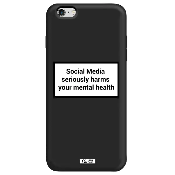 Social Media Harms Apple iPhone 6 plus Silicone black Case