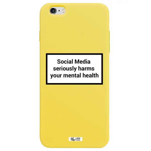 Social Media Harms Apple iPhone 6 plus Silicone canary yellow Case