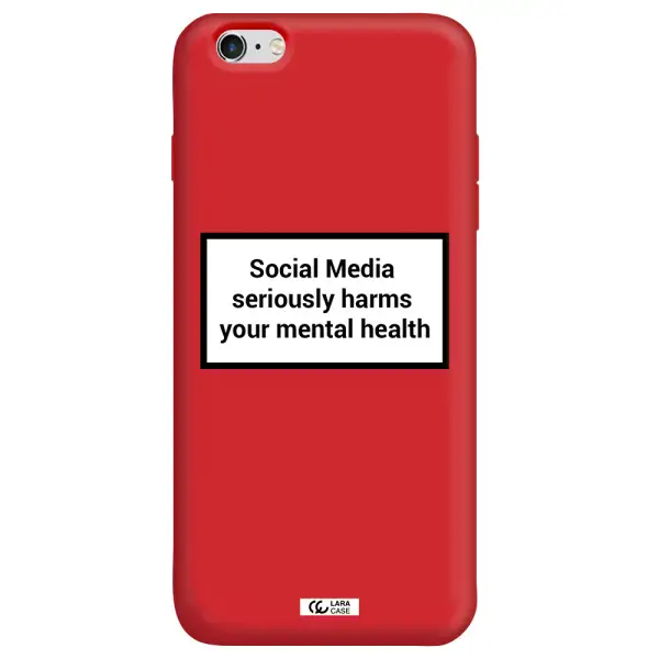 Social Media Harms Apple iPhone 6 plus Silicone Imperial Red Case