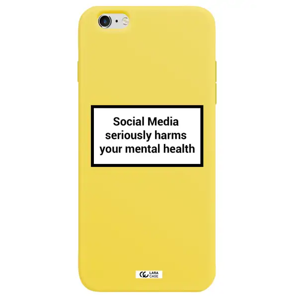 Social Media Harms Apple iPhone 6 s plus Silicone canary yellow Case