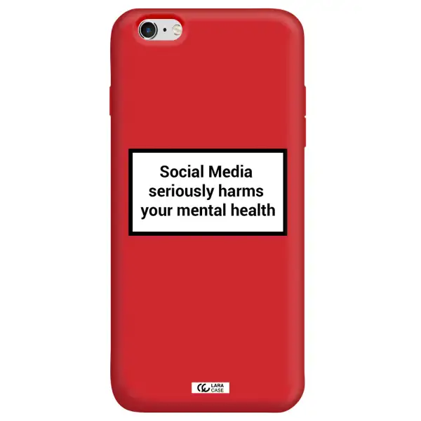 Social Media Harms Apple iPhone 6 s plus Silicone Imperial Red Case