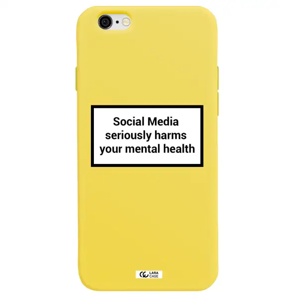 Social Media Harms Apple iPhone 6 Silicone canary yellow Case