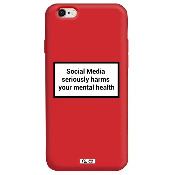 Social Media Harms Apple iPhone 6 Silicone Imperial Red Case