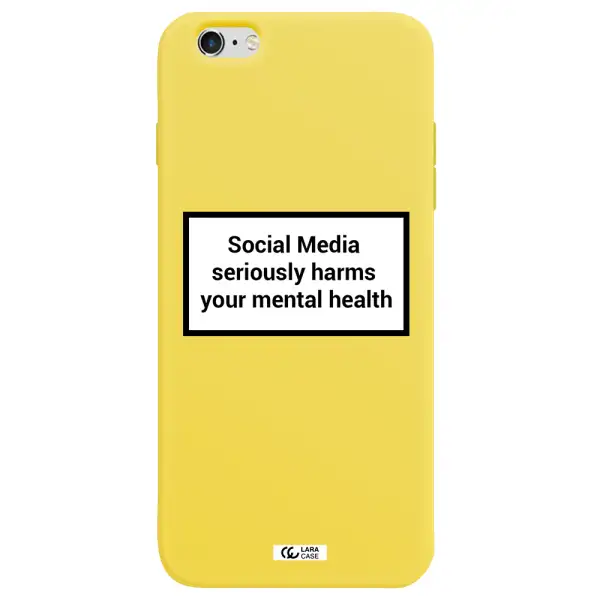 Social Media Harms Apple iPhone 6S Silicone canary yellow Case