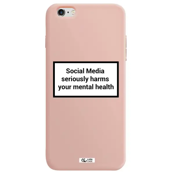 Social Media Harms Apple iPhone 6S Silicone pastel pink Case