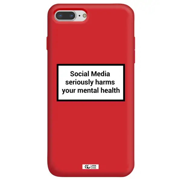 Social Media Harms Apple iPhone 7 plus Silicone Imperial Red Case