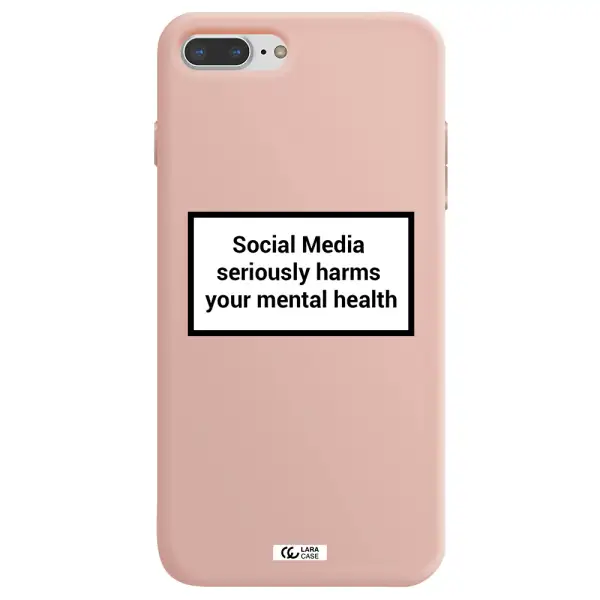Social Media Harms Apple iPhone 7 plus Silicone pastel pink Case