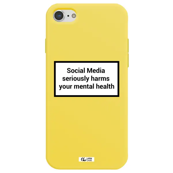 Social Media Harms Apple iPhone 7 Silicone canary yellow Case