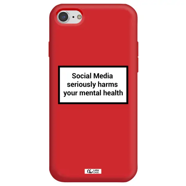 Social Media Harms Apple iPhone 7 Silicone Imperial Red Case