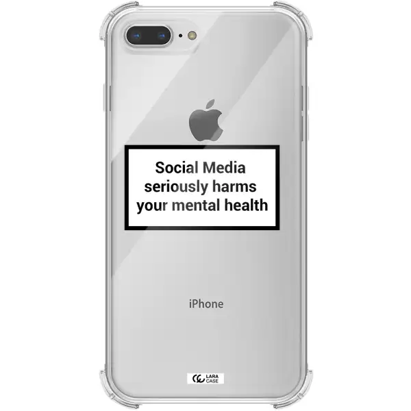 Social Media Harms Apple iPhone 8 plus Clear PC Case
