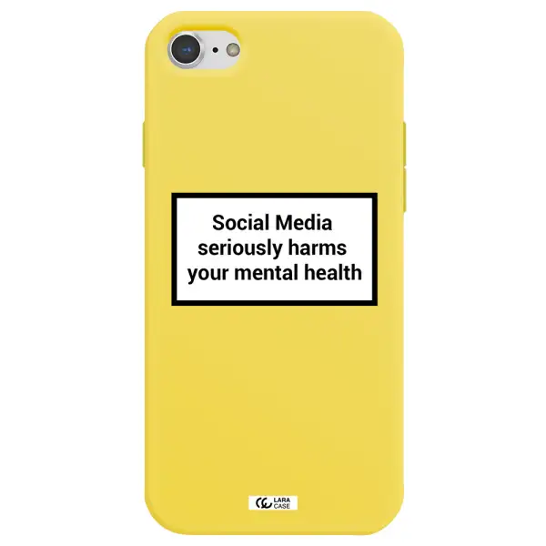 Social Media Harms Apple iPhone 8 Silicone canary yellow Case