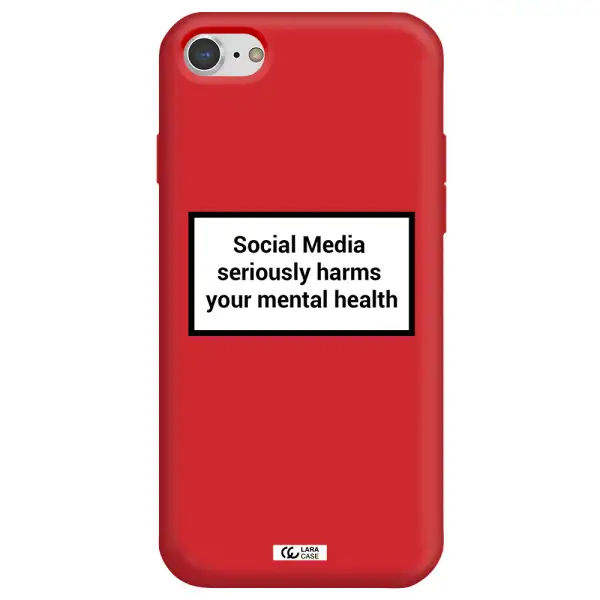 Social Media Harms Apple iPhone 8 Silicone Imperial Red Case