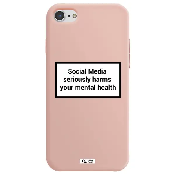 Social Media Harms Apple iPhone 8 Silicone pastel pink Case
