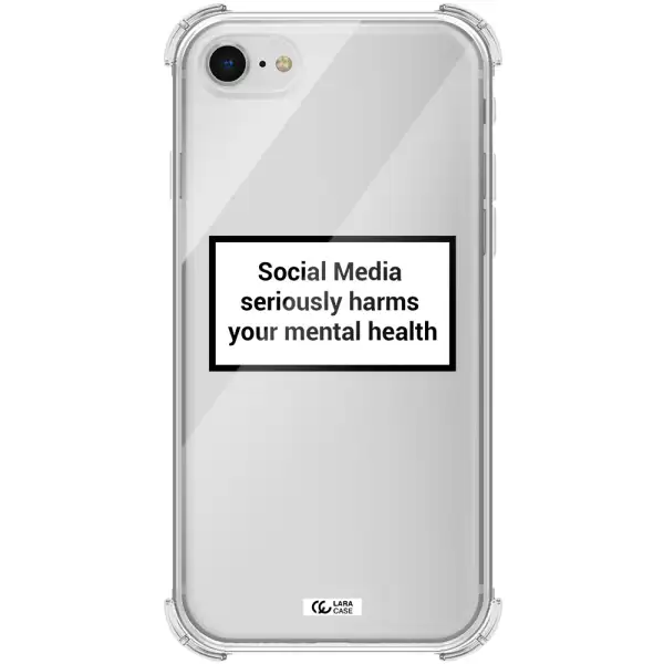 Social Media Harms Apple iPhone se 2020 Clear PC Case