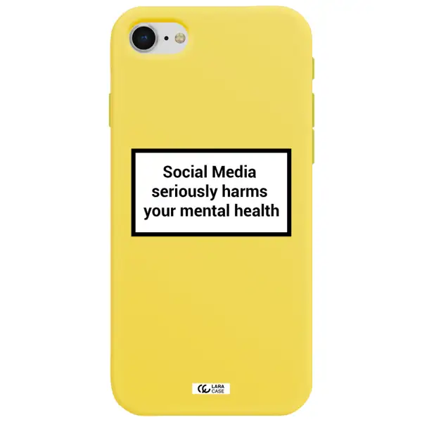 Social Media Harms Apple iPhone se 2020 Silicone canary yellow Case