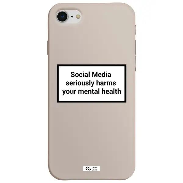 Social Media Harms Apple iPhone se 2020 Silicone Stone Case