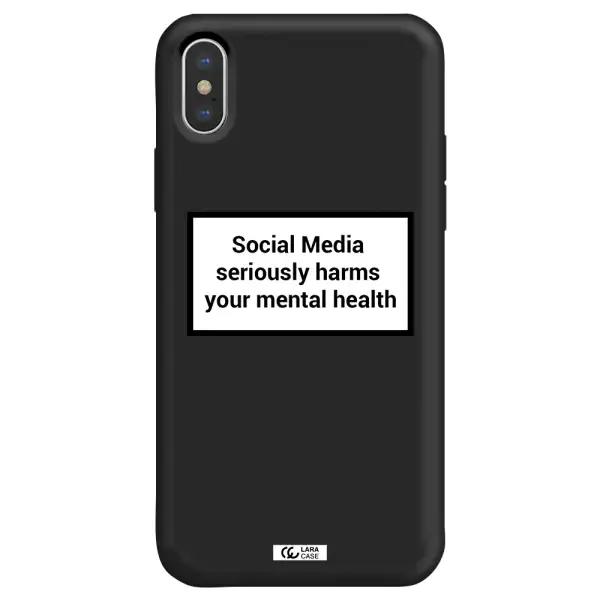 Social Media Harms Apple iPhone X Silicone black Case