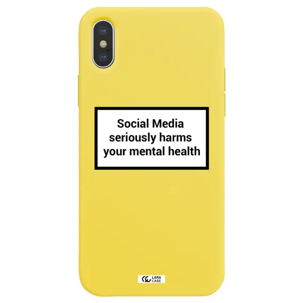 Social Media Harms Apple iPhone X Silicone canary yellow Case