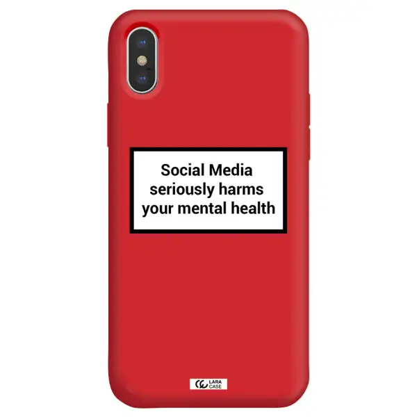 Social Media Harms Apple iPhone XS Silicone Imperial Red Case