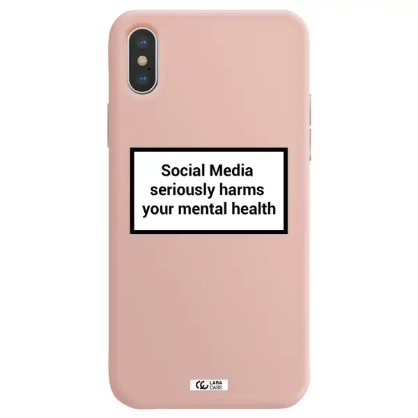 Social Media Harms Apple iPhone XS Silicone pastel pink Case