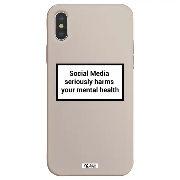 Social Media Harms Apple iPhone XS Silicone Stone Case