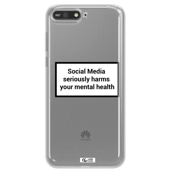 Social Media Harms Huawei Y6 2018 Clear TPU Case