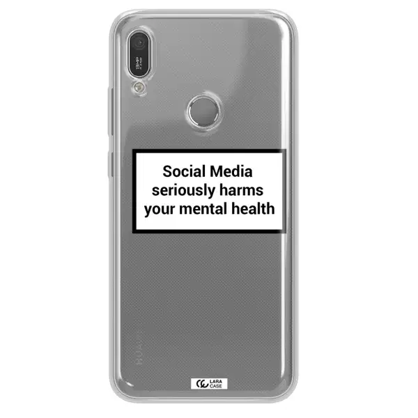 Social Media Harms Huawei Y6 2019 Clear TPU Case