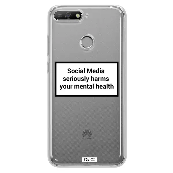 Social Media Harms Huawei Y6 Prime 2018 Clear TPU Case