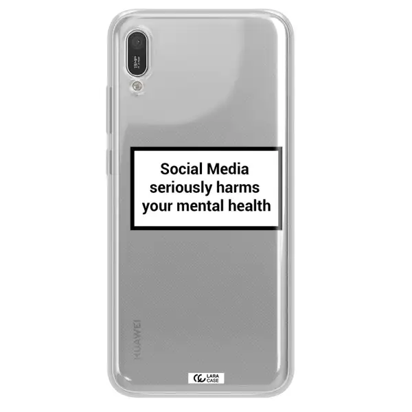 Social Media Harms Huawei Y6 Pro 2019 Clear TPU Case