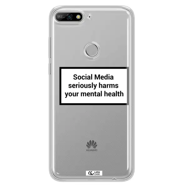 Social Media Harms Huawei Y7 2018 Clear TPU Case